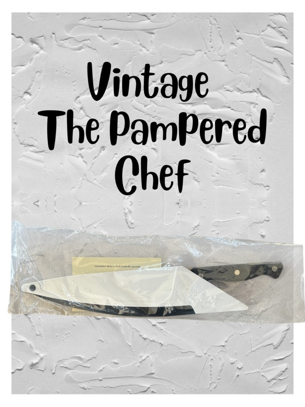 Vintage The Pampered Chef 14” Self Sharpening Chefs Knife Stainless Blade 1047